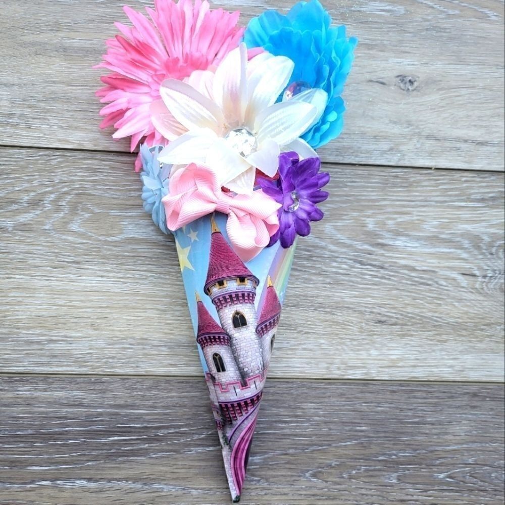 Large Hair Clip Bouquet 6 clips castle themed